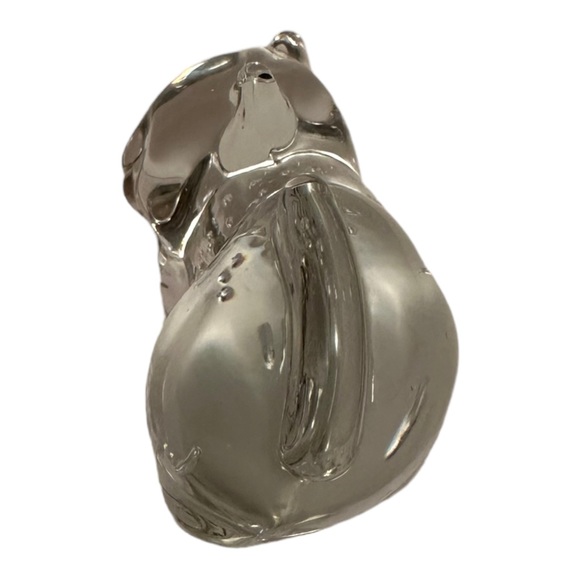 Clear glass cat with controlled bubbles and polished bottom - Picture 6 of 6